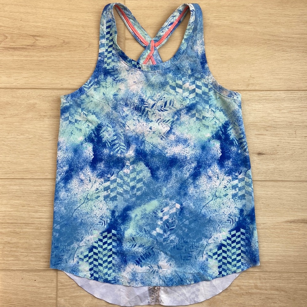 Ivivva tank top racerback laser cut vented lace edging size 10